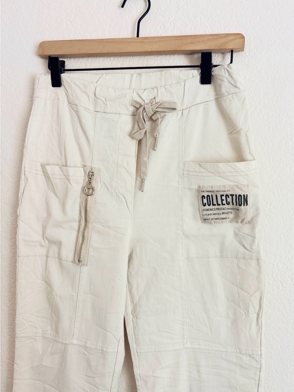 The Garment High Quality Collection Cream Domenico Procaci Utility Jogger Pants